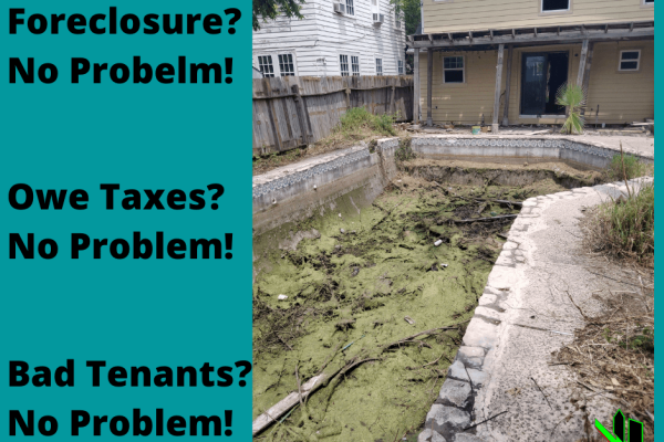 We can help with any situations related to the property, including difficult cases like foreclosure, taxes owing, or bad tenants