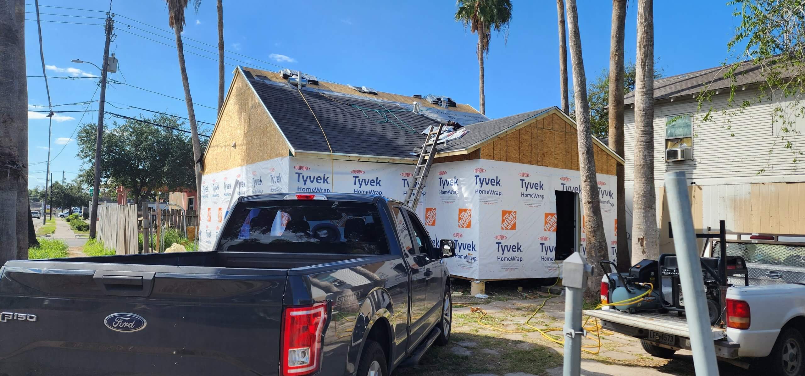 Reroof and siding underway