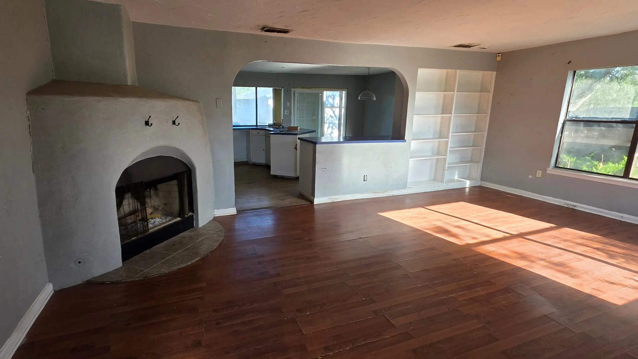 Before living room flooring and painting