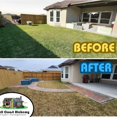 Empire Subdivision - backyard renovations - new pavers and planters