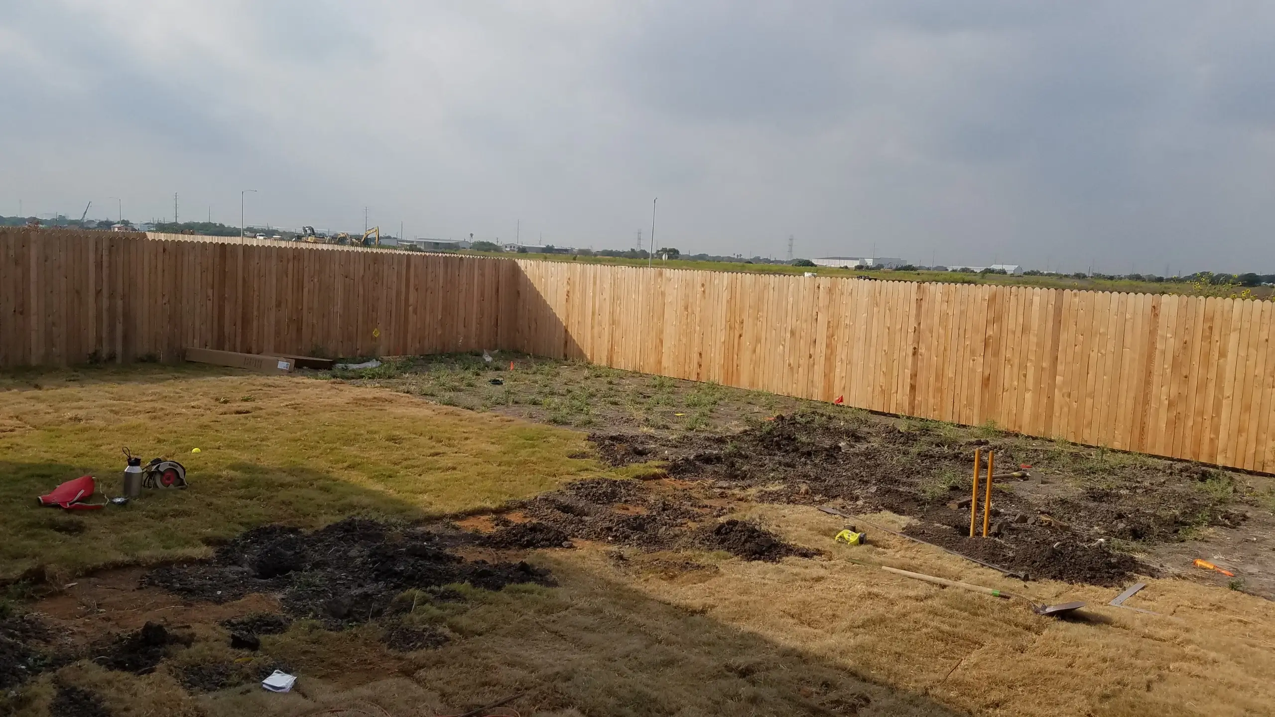 Empty backyard from newbuild home