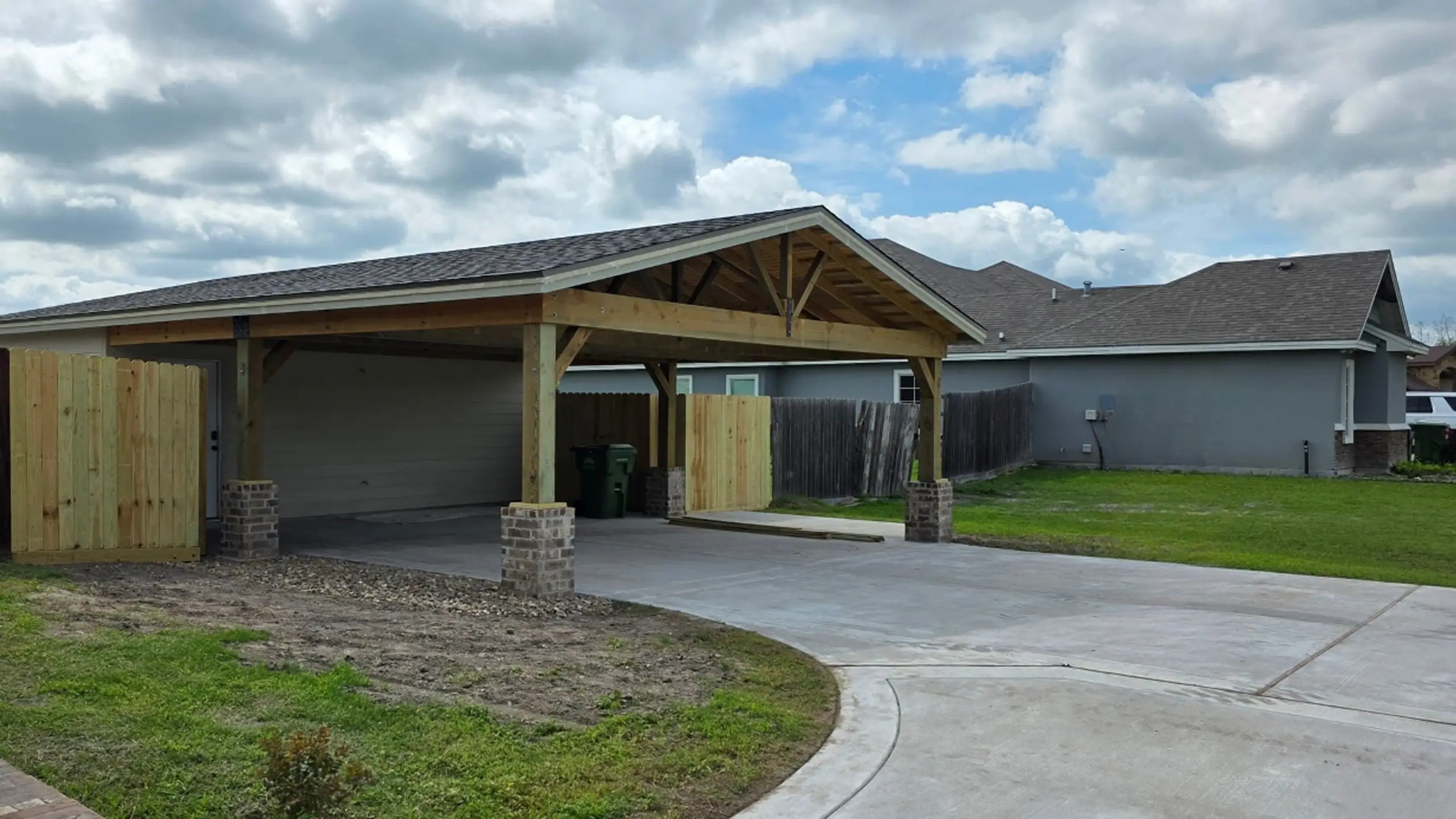 Kingsville -new-construction-carport-shed-foundation-framing-roofing-siding-windows-doors-masonry-painting-fencing-after-project-completion