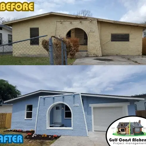 Moravian Village - full home remodel - exterior painting, fencing, landscaping, new garage, new roof, new windows, new front door